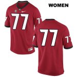 Women's Georgia Bulldogs NCAA #77 Cade Mays Nike Stitched Red Authentic No Name College Football Jersey GTY8454EE